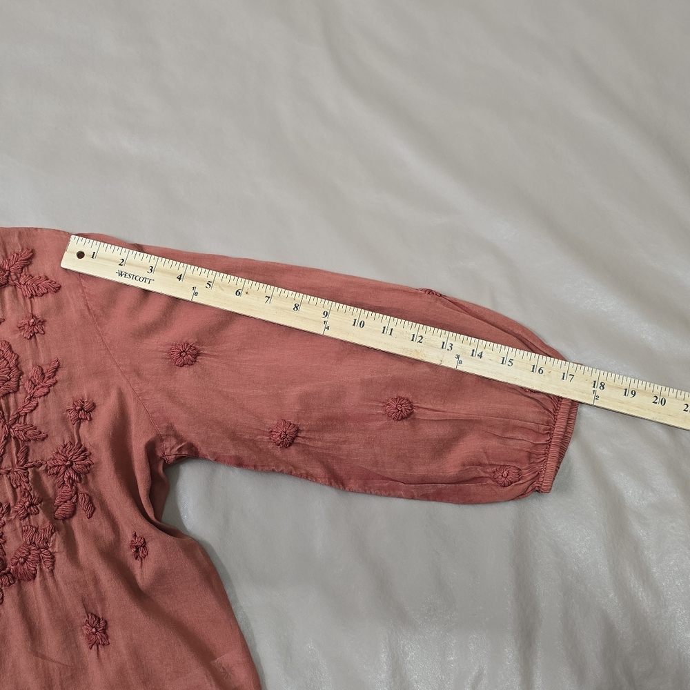 NWT Kyla Seo Caite Sz S Paloma Embroidered Cotton Blouse Top Terracota Boho - Picture 16 of 16